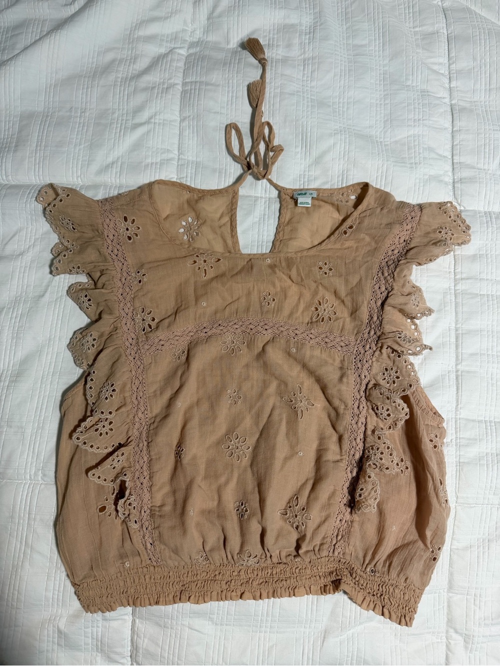 Boho Beige Aerie Scrunch Top